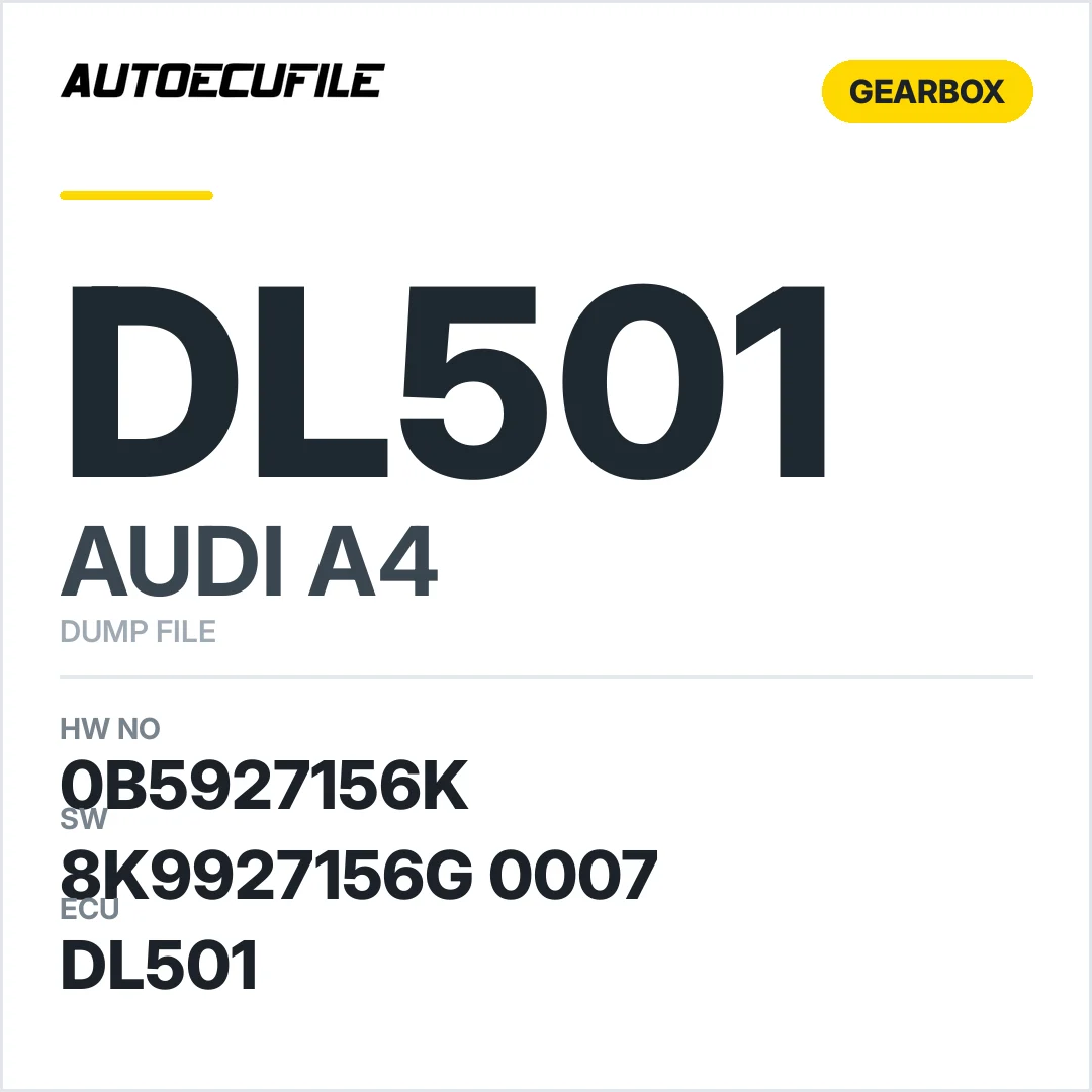 AUDI A4 GEARBOX DL501 0B5927156K 8K9927156G 0007 DUMP