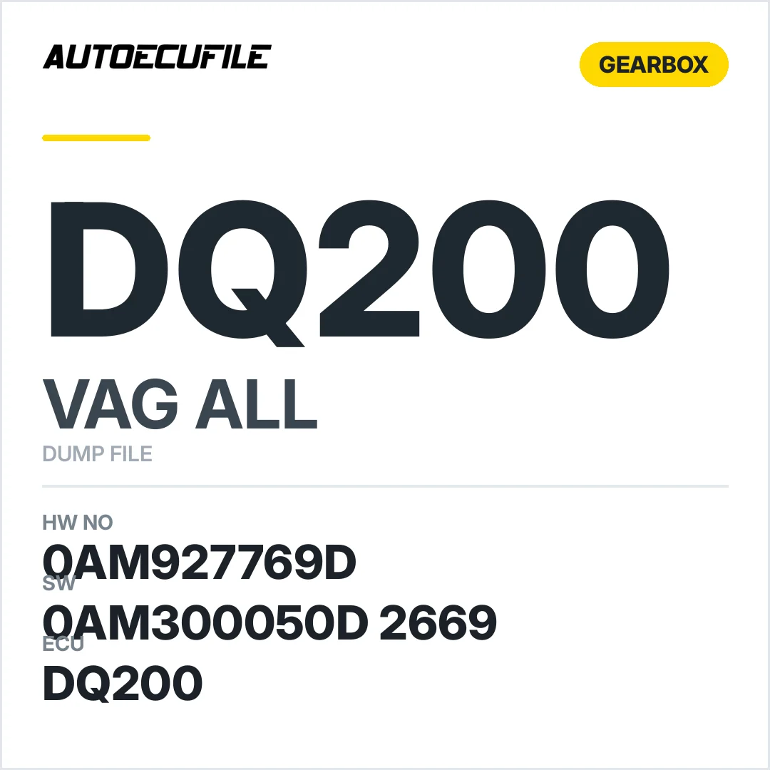 VAG GEARBOX DQ200 0AM927769D 0AM300050D 2669 DUMP