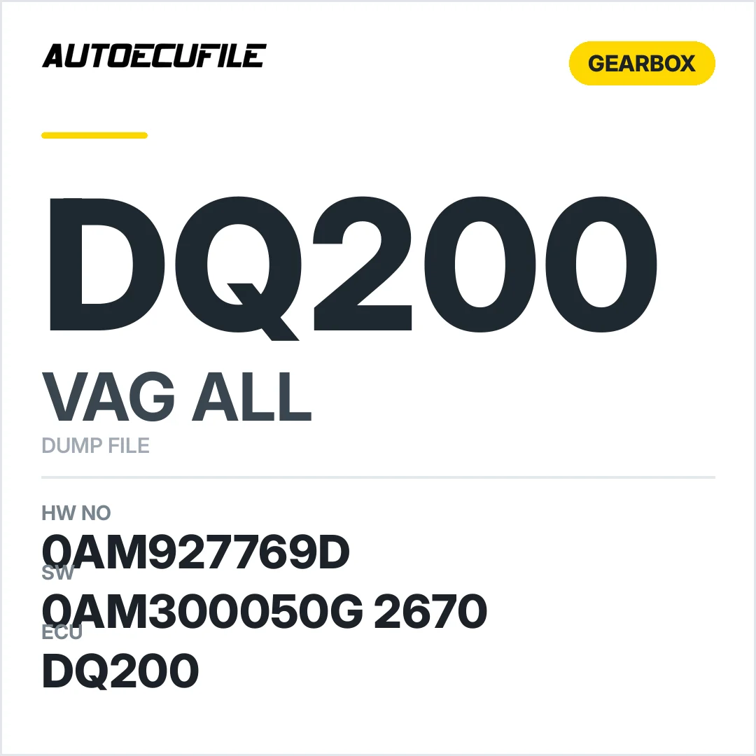 VAG GEARBOX DQ200 0AM927769D 0AM300050G 2670 DUMP