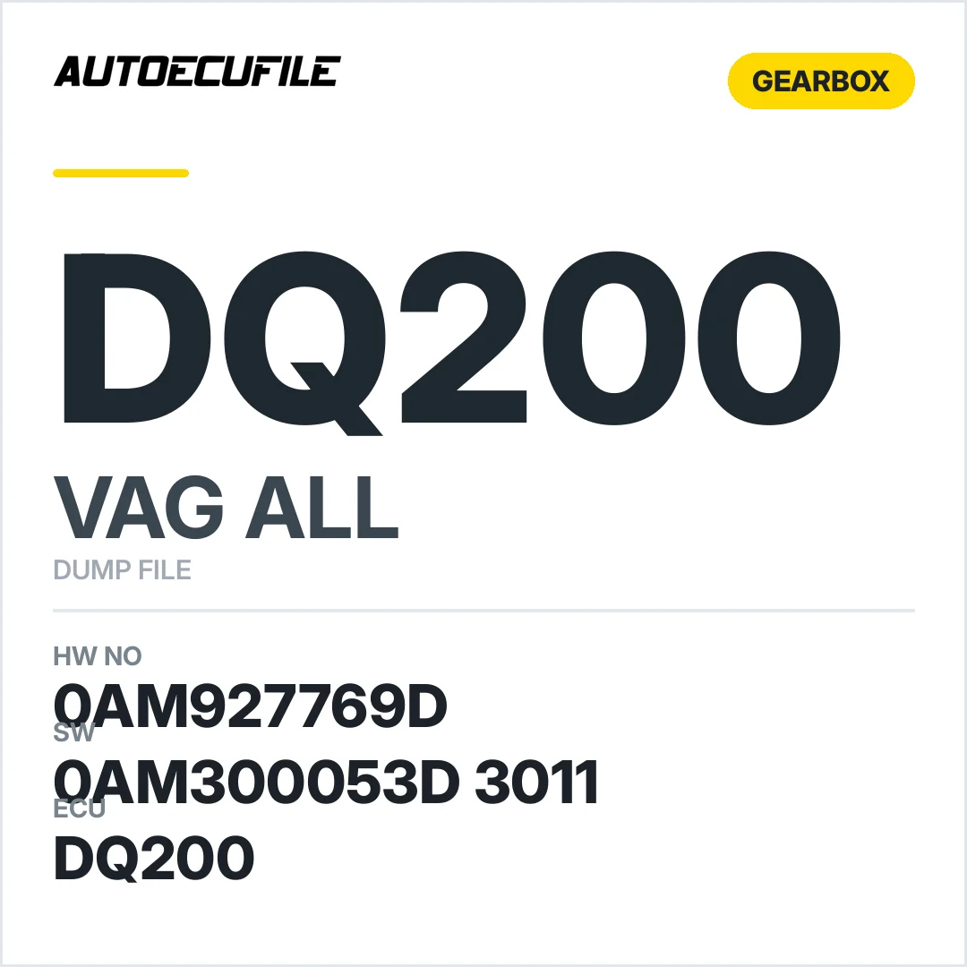 VAG GEARBOX DQ200 0AM927769D 0AM300053D 3011 DUMP