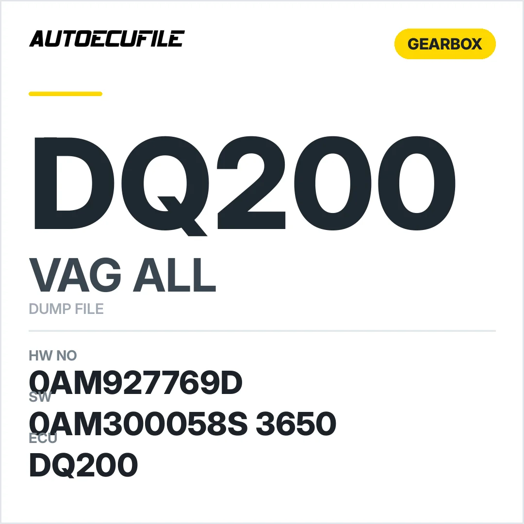 VAG GEARBOX DQ200 0AM927769D 0AM300058S 3650 DUMP