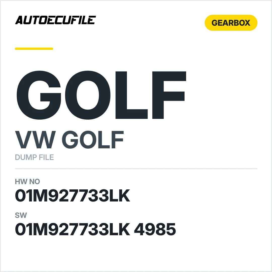 VW GOLF GEARBOX 01M927733LK 01M927733LK 4985 DUMP