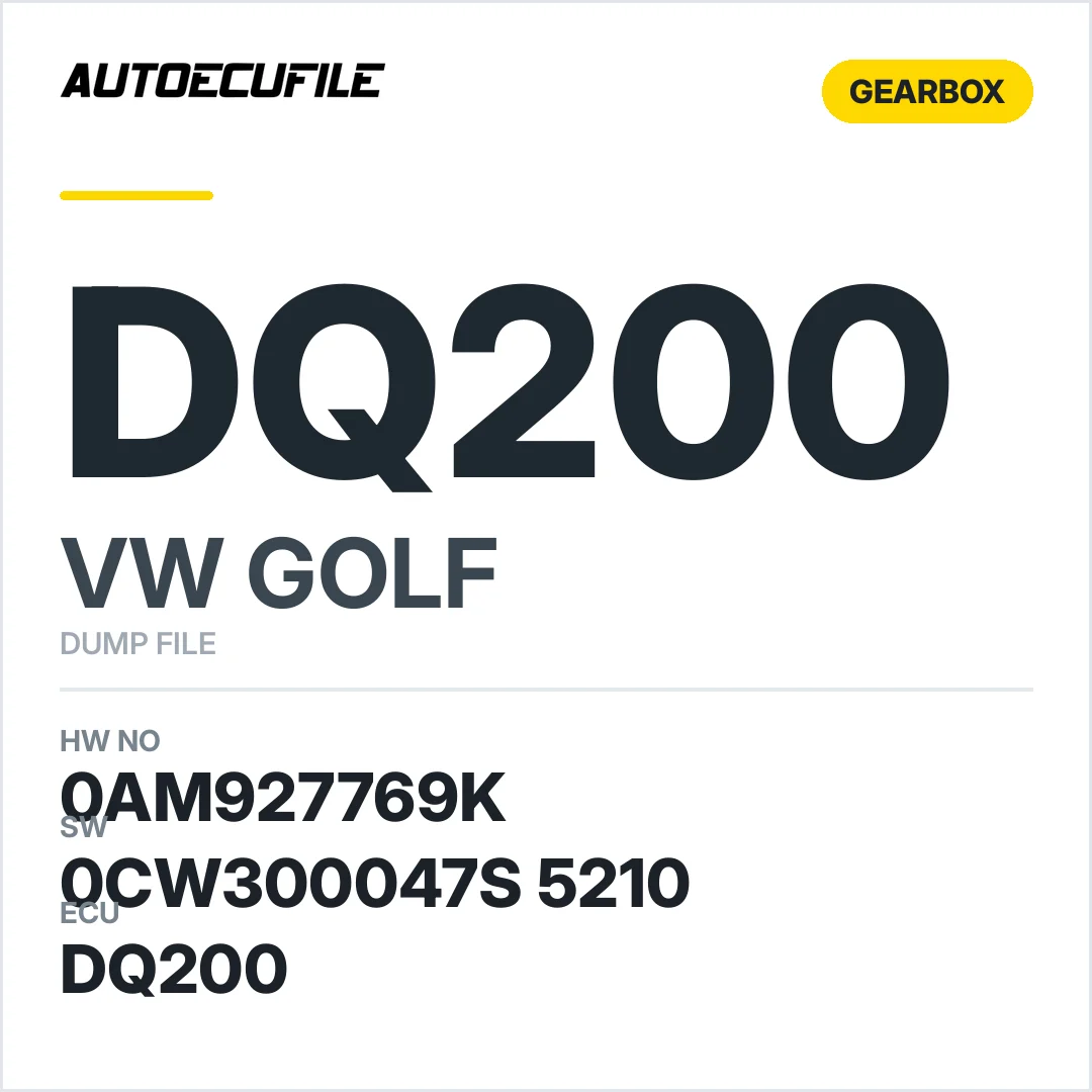 VW GOLF GEARBOX DQ200  0AM927769K  0CW300047S 5210 DUMP