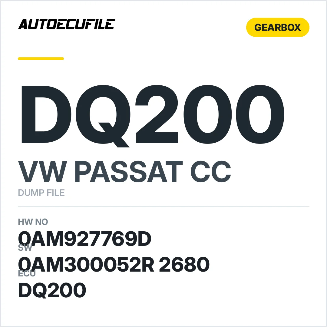 VW PASSAT CC GEARBOX DQ200 0AM927769D 0AM300052R  2680 DUMP