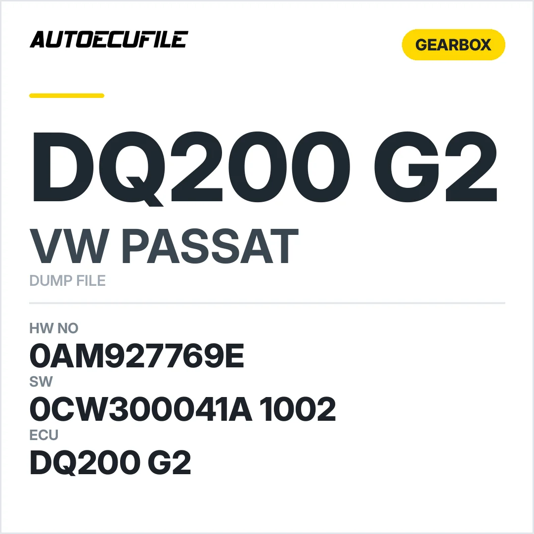 VW PASSAT GEARBOX DQ200 0AM927769E 0CW300041A 1002 DUMP